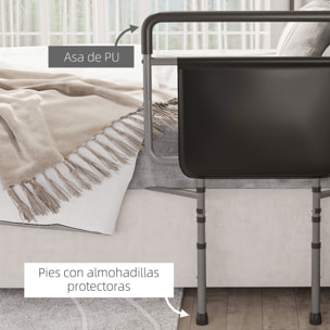 Barandilla de Cama Adulto Asidero para la Cama con Altura Ajustable Bolsillo de Almacenamiento para Discapacitados y Personas Mayores 71x61x86-104 cm Gris