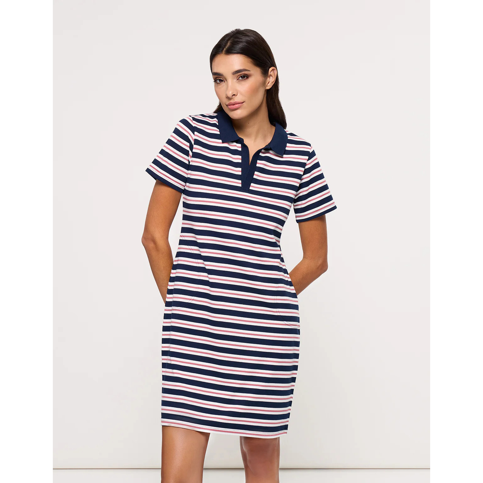 Vestido Polo Corto Azul y Rosa - Marinu