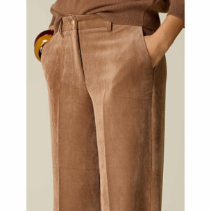 Oltre - Pantaloni palazzo in velluto a coste - Beige