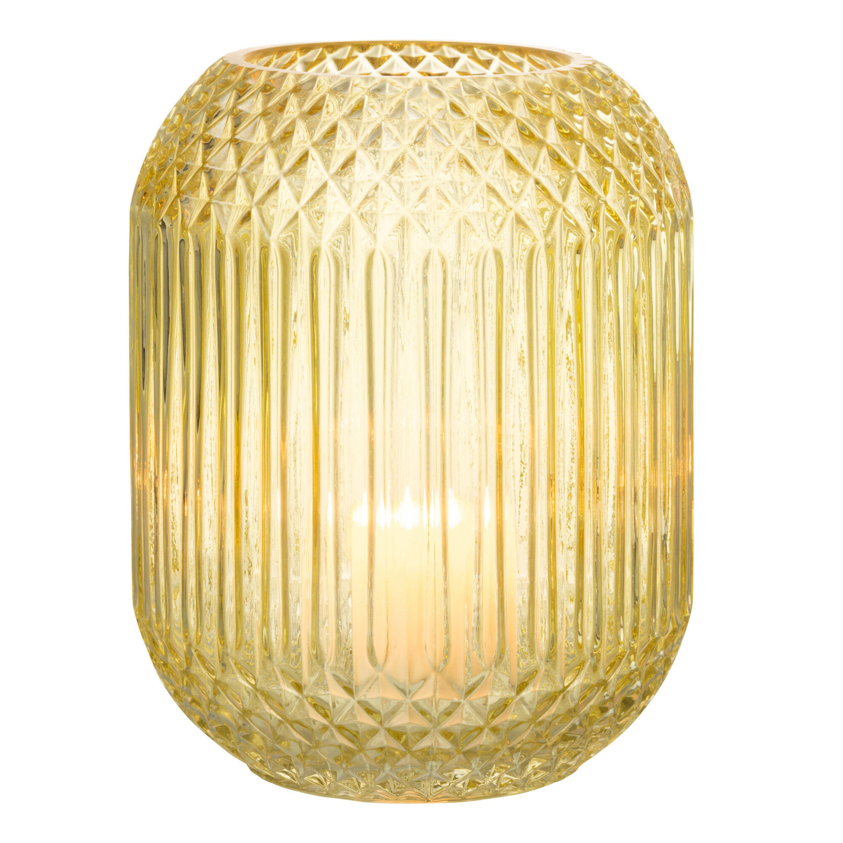 J-Line vase Droit Taille - verre - jaune - medium -  Ø 18.5 cm