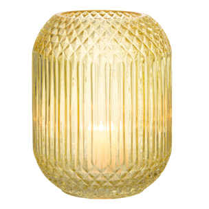 J-Line vase Droit Taille - verre - jaune - medium -  Ø 18.5 cm