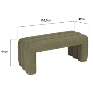 AGATHE - Banc en tissu vert L100cm