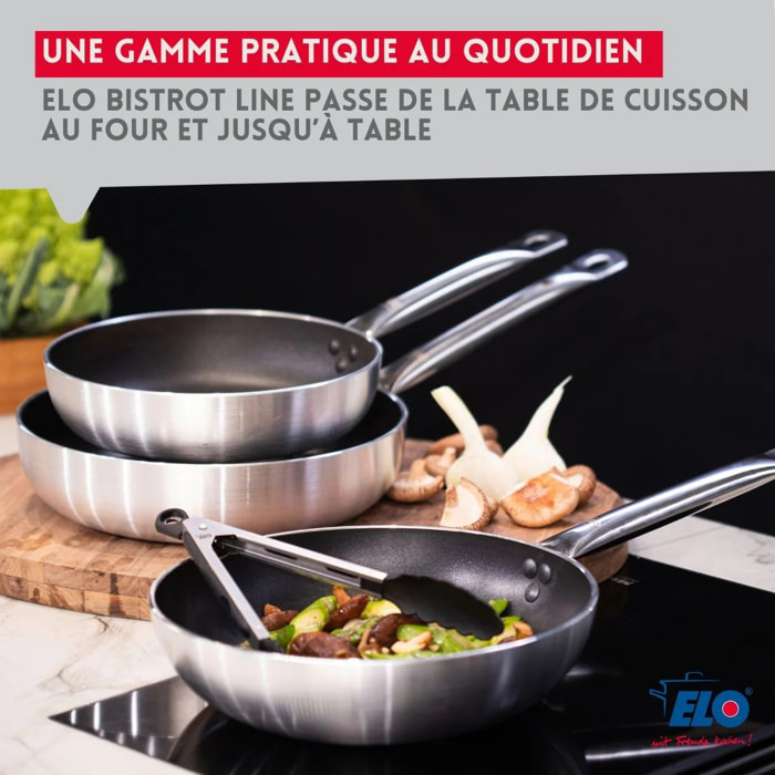 Poêle wok 28 cm avec revêtement céramique sans PFAS et son couvercle Elo