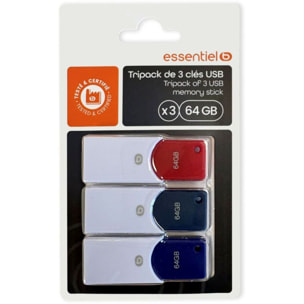 Clé USB ESSENTIELB Essentiel B CLE USB Tripack x 3 64Go