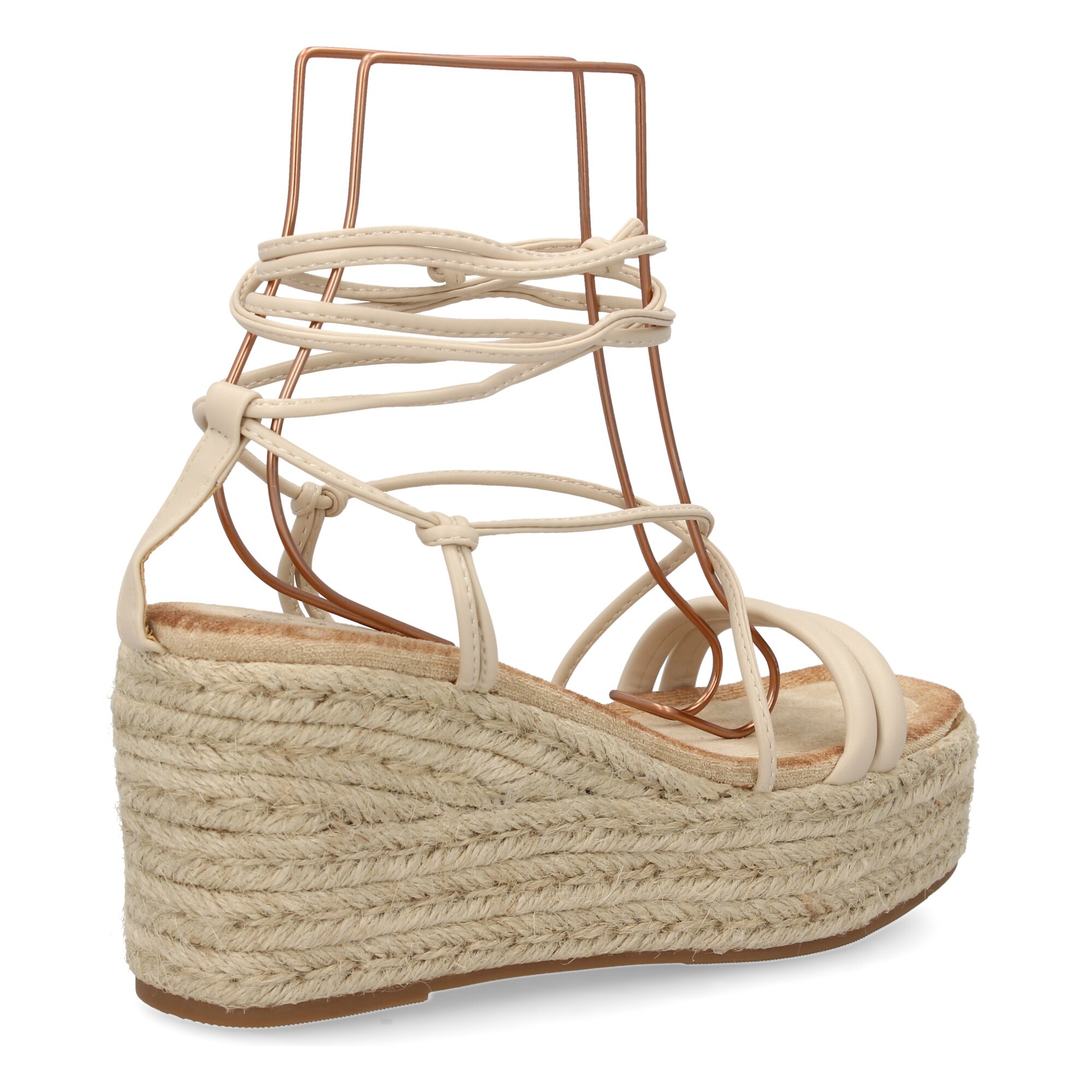 Sandalia de cuña de yute para mujer, comodas y elegantes, diseño moderno con tiras cruzadas