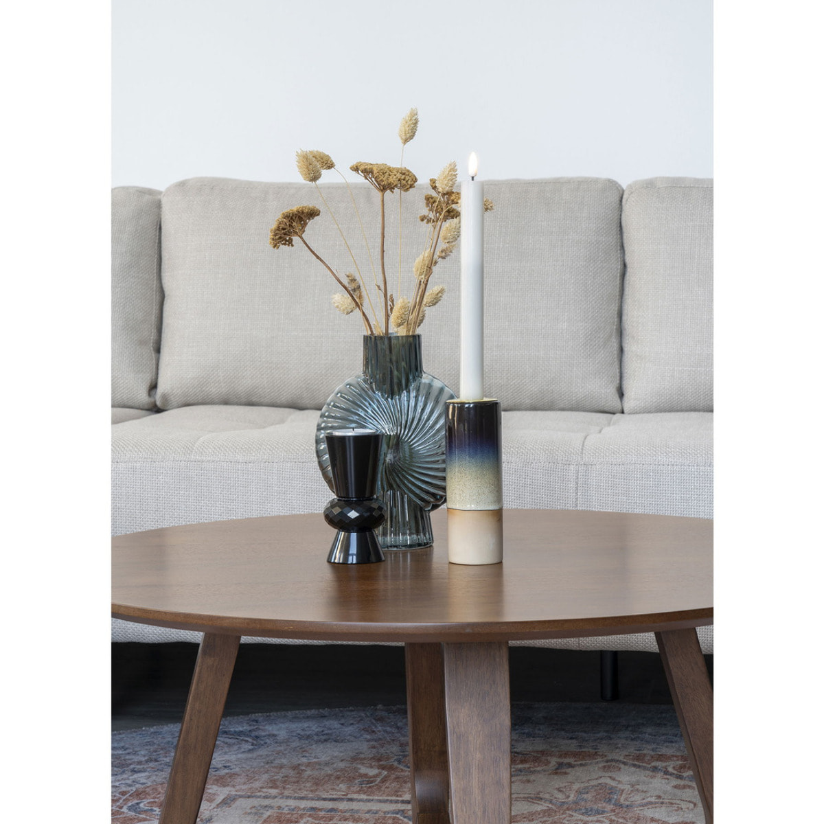 Tavolino da caffè Hellerup in impiallacciatura di noce, ø75×36 cm