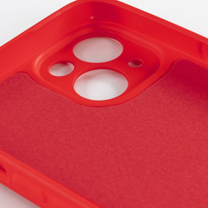 DAM Custodia  Essential in silicone con protezione per fotocamera per iPhone 14 Plus. Interno in morbido velluto. 8,09x1,06x16,36 cm. colore rosso