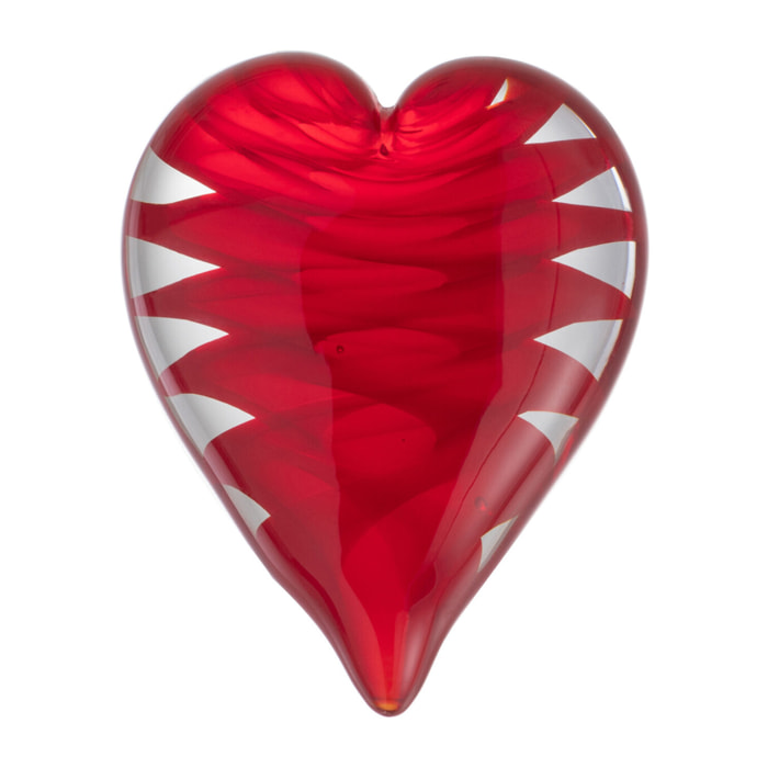 J-Line presse-papier Coeur Couché - verre - rouge