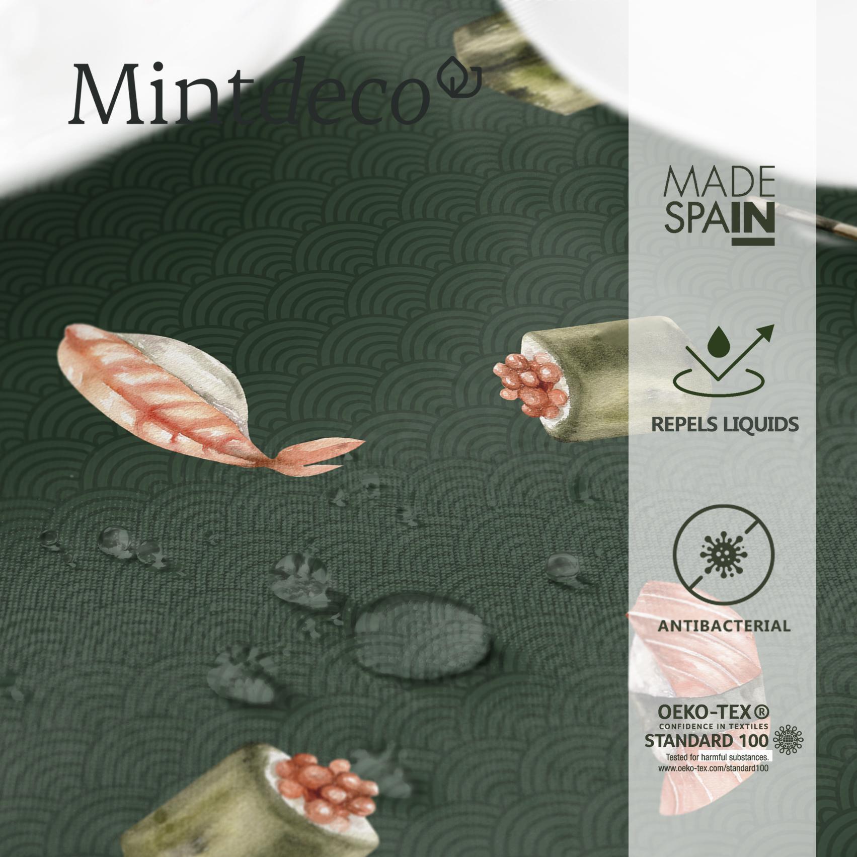 Nappe anti-taches SUSHI VERT - enduite
