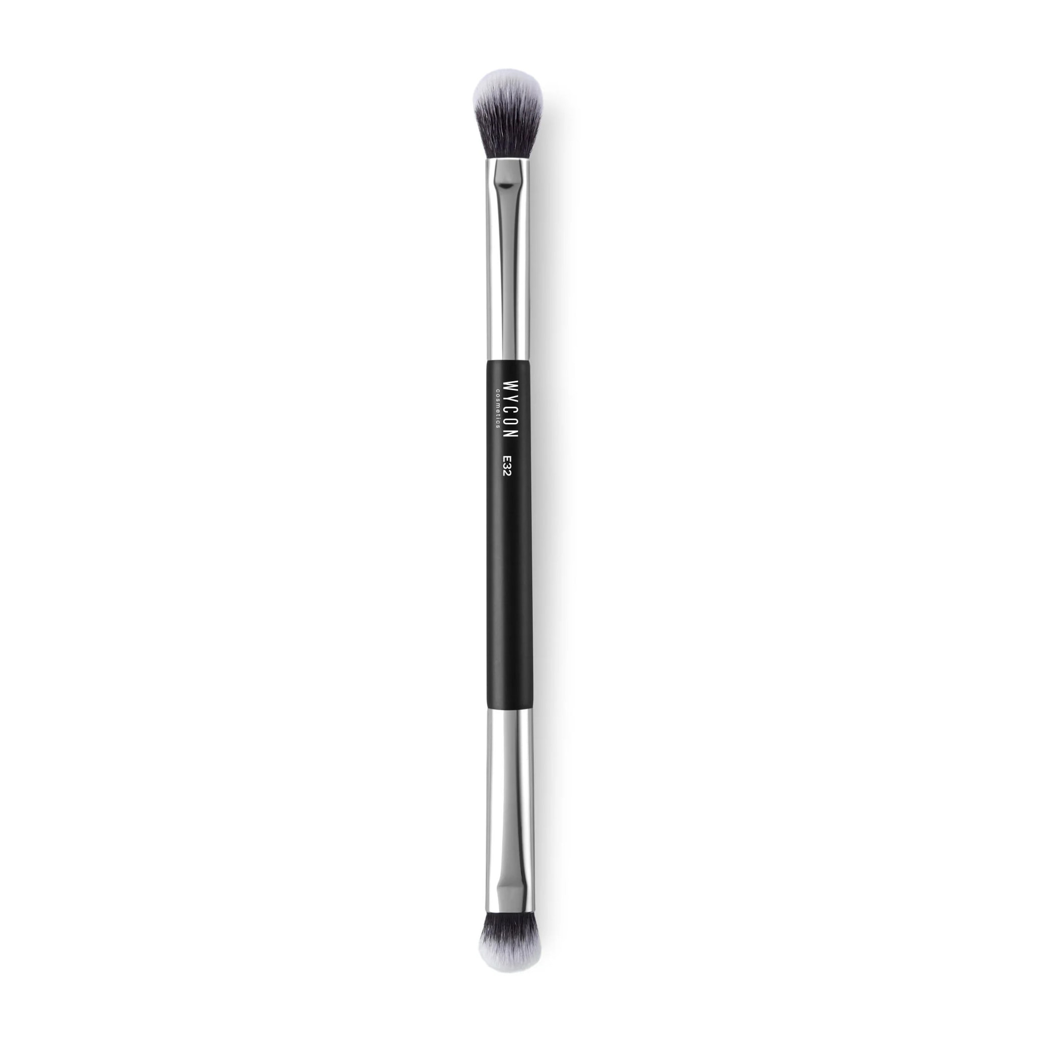 E32 - DOUBLE SMUDGE BRUSH Pennello occhi a doppia punta ideale per ombretti in polvere e in crema