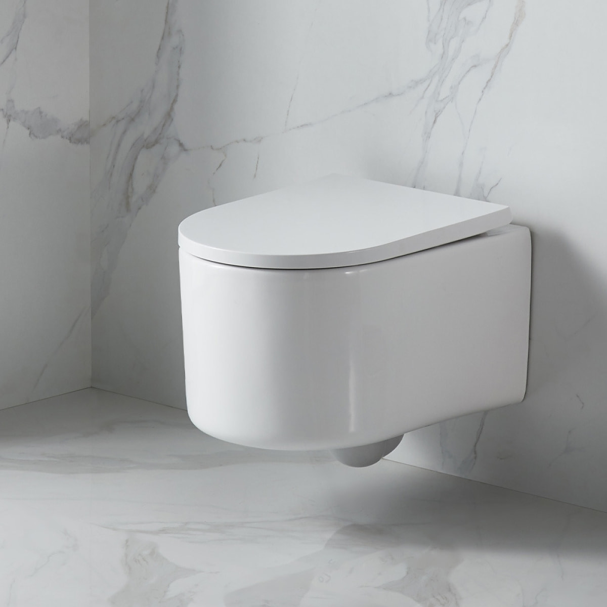 Pack WC Bâti-support V-Fix + WC sans bride SAT + Abattant SoftClose + Plaque, Blanc Brillant (V-FixDelanoTQ-1)