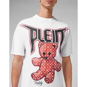 PHILIPP PLEIN T-shirt Round Neck SS Spray Effect Print Teddy Bear