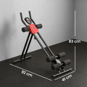 SPORTNOW Máquina Abdominales Plegable con Monitor LCD, Entrenador de Abdominales para Casa, Aparato de Entrenamiento Muscular Multifuncional, Carga 120 kg, para Entrenamiento de Cuerpo Completo