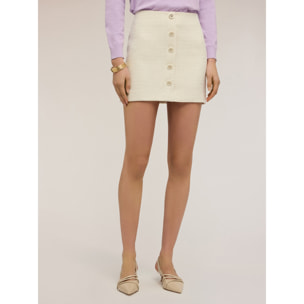 Motivi - Minigonna in tessuto bouclé - Bianco