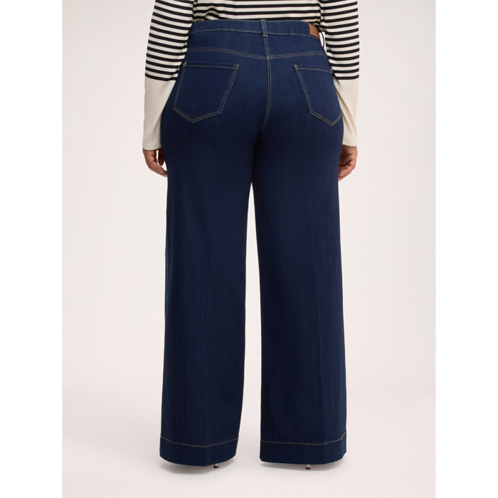 Fiorella Rubino - Jeans Wide Leg lavado washed - Azul