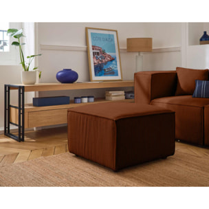 Arty - pouf d'appoint - en velours côtelé - Terracotta