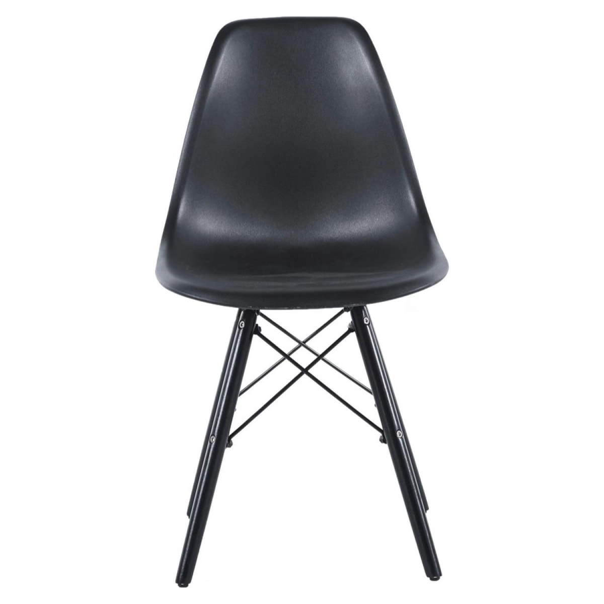 Set 4 sedie scandinave nere con gambe legno - Ester