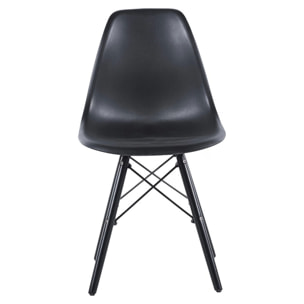 Set 4 sedie scandinave nere con gambe legno - Ester