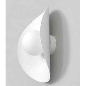 Lampada a parete Fiero in acciaio bianco opaco
