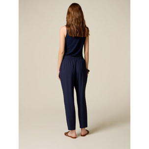 Oltre - Pantalones joggers de viscosa - Azul