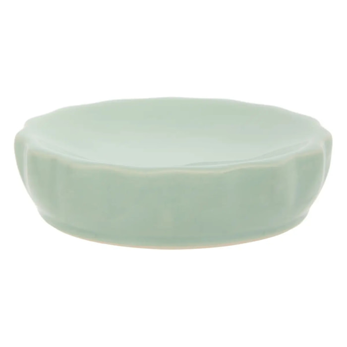 Porte-savon Colorama en céramique D.11cm vert céladon