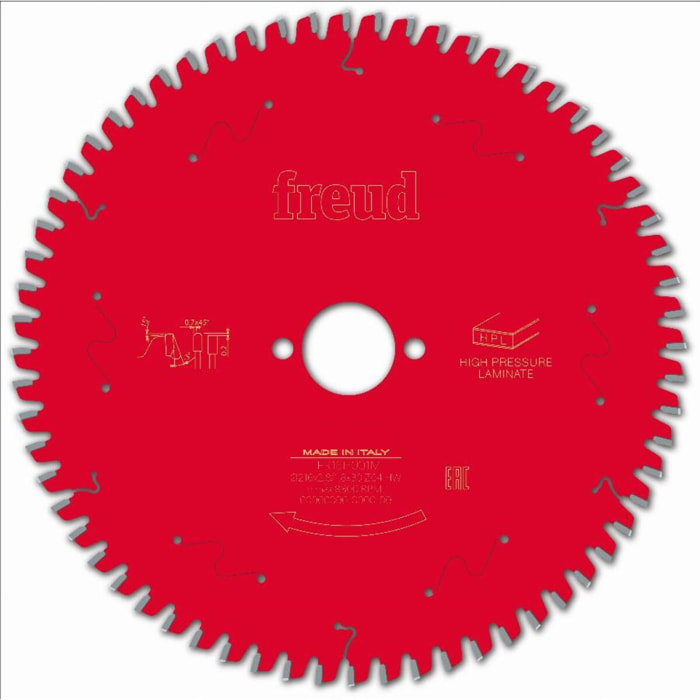 Lame pour scie circulaire portative FREUD - Ø216 2,8/1,8 AL30 Z64 TP -3° - F03FS09872 -FR16H001M
