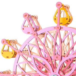 Puzzle 3D in legno. Ruota panoramica rosa. 204 pezzi.
