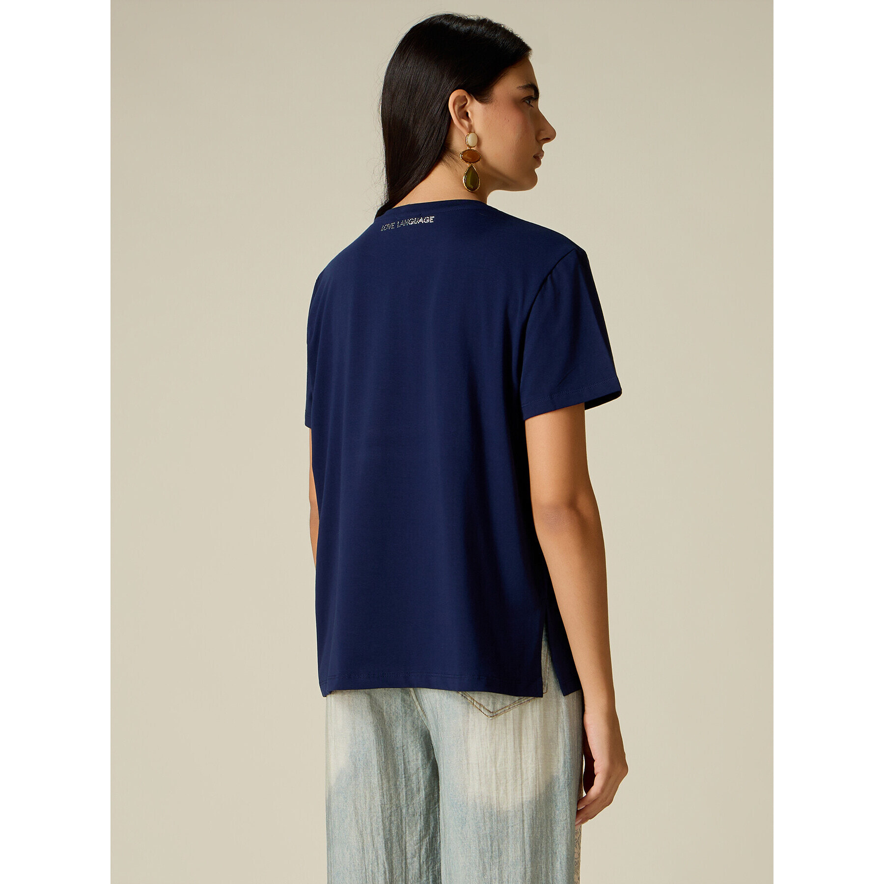 Oltre - T-shirt con applicazioni - Blu