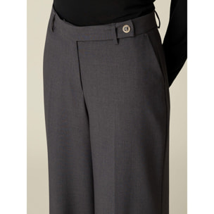 Oltre - Pantalones palazzo teñidos en hilo - Gris