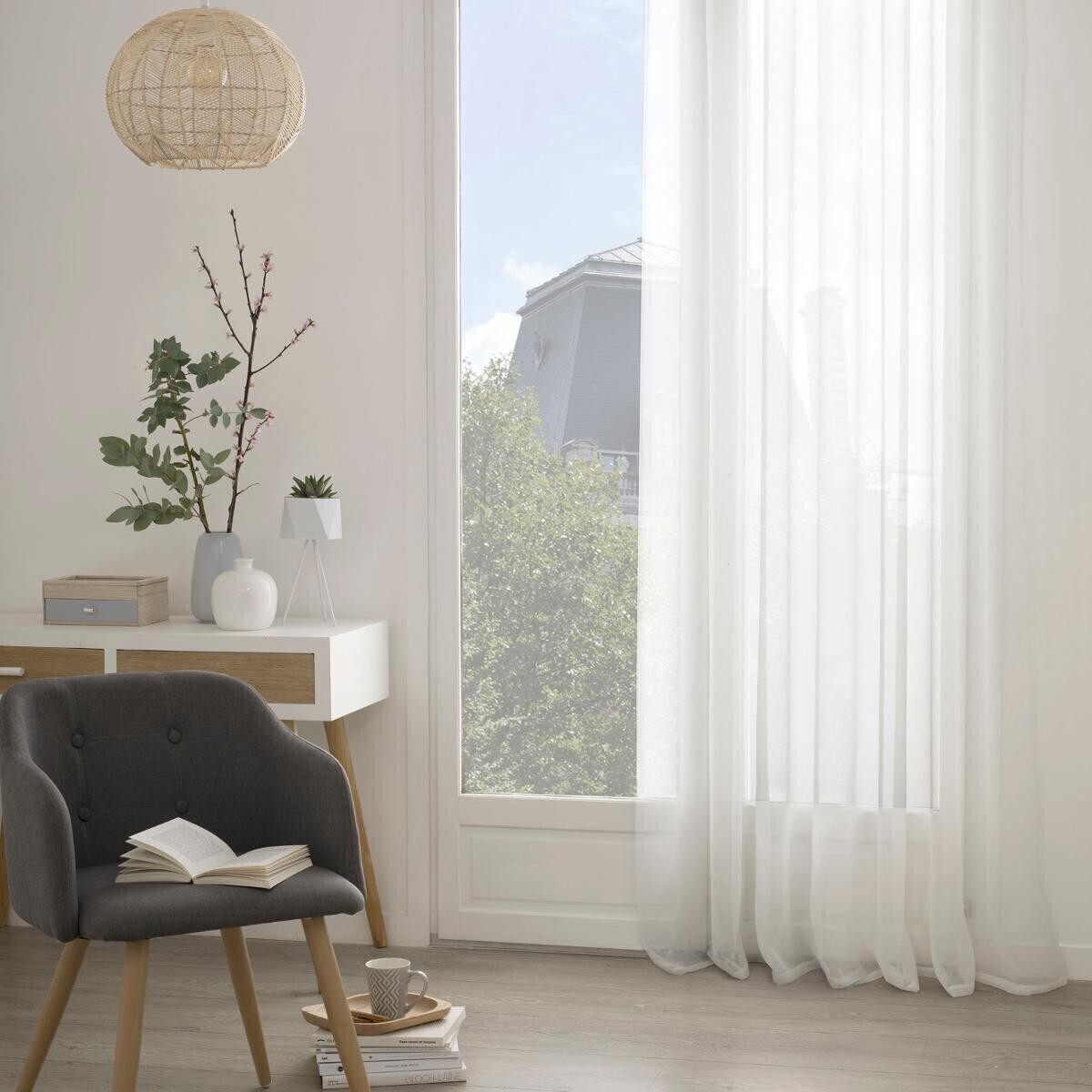 Voilage "Georgette" blanc 140x240cm