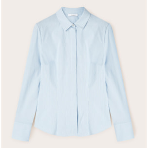 Motivi - Camicia in popeline a righe - Azzurro