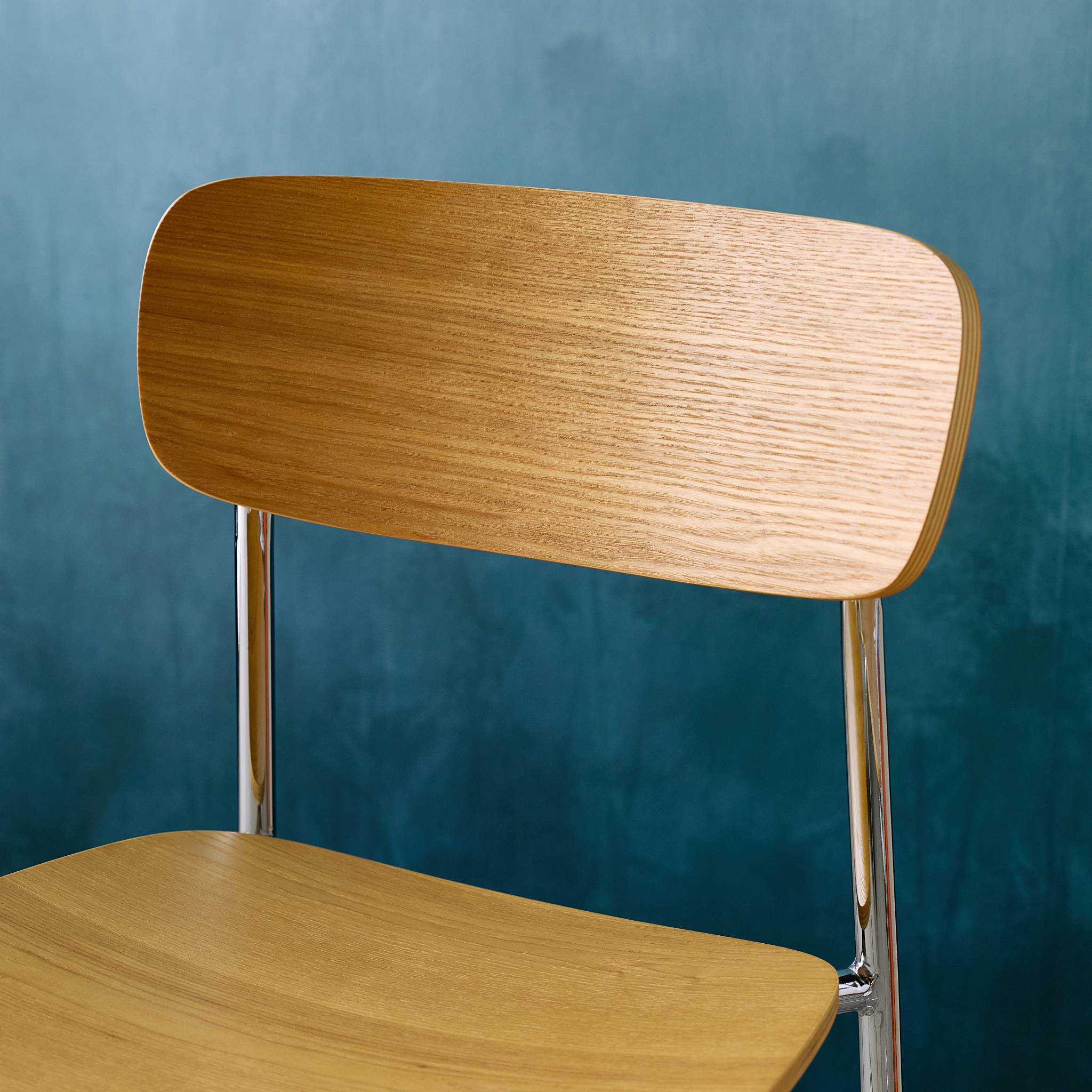 Tabouret de bar vintage métal et contreplaqué 66cm (lot de 2) TOBY
