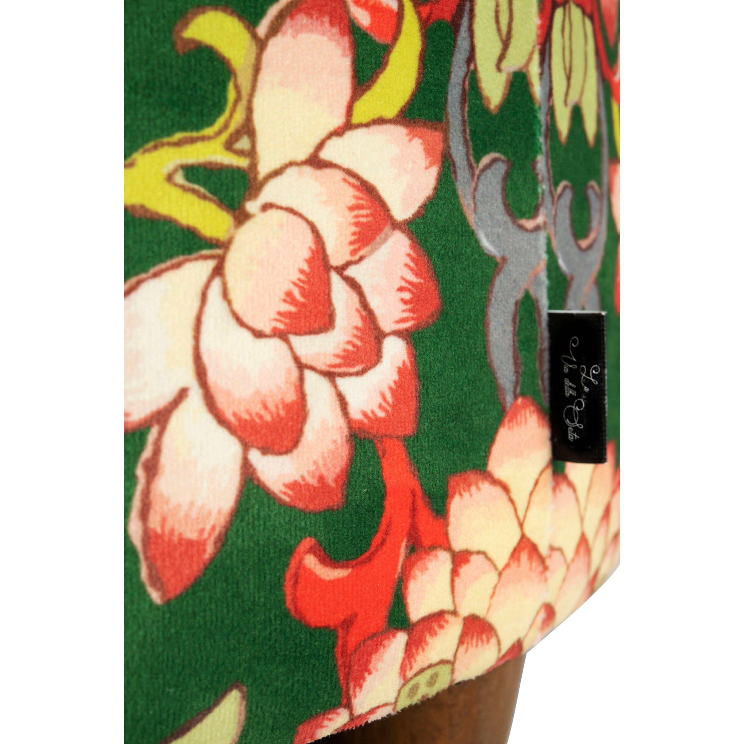 Pouf contenitore Excelsa La Via Della Seta velluto e legno 39x39x43 cm multicolore