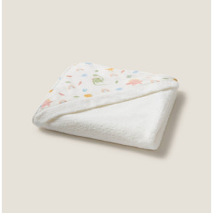 Toalla capucha dinosaurios Natis color blanco Algodón