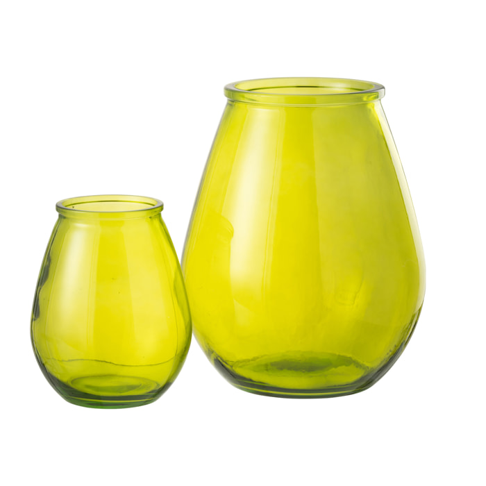 J-Line Vase Egg Glass Yellow Large