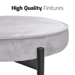 LIER - Coppia di 2 sgabelli alti di design in velluto grigio