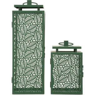 LANTERNE HALL COPPIA CM 15X14,5X41,5-15X14,5X24 (VETRO TEMPERATO)