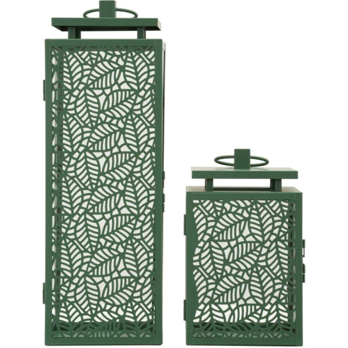 LANTERNE HALL COPPIA CM 15X14,5X41,5-15X14,5X24 (VETRO TEMPERATO)