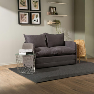 Canapé-lit d'appoint en tissu gris foncé, 2 personnes ORURO