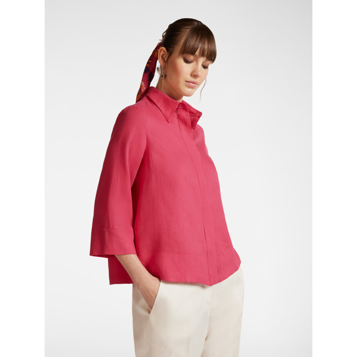 Elena Mirò - Camisa holgada de lino - Rojo