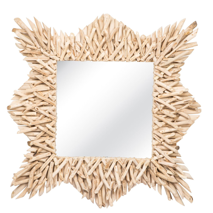 Miroir en branches de teck 80cm