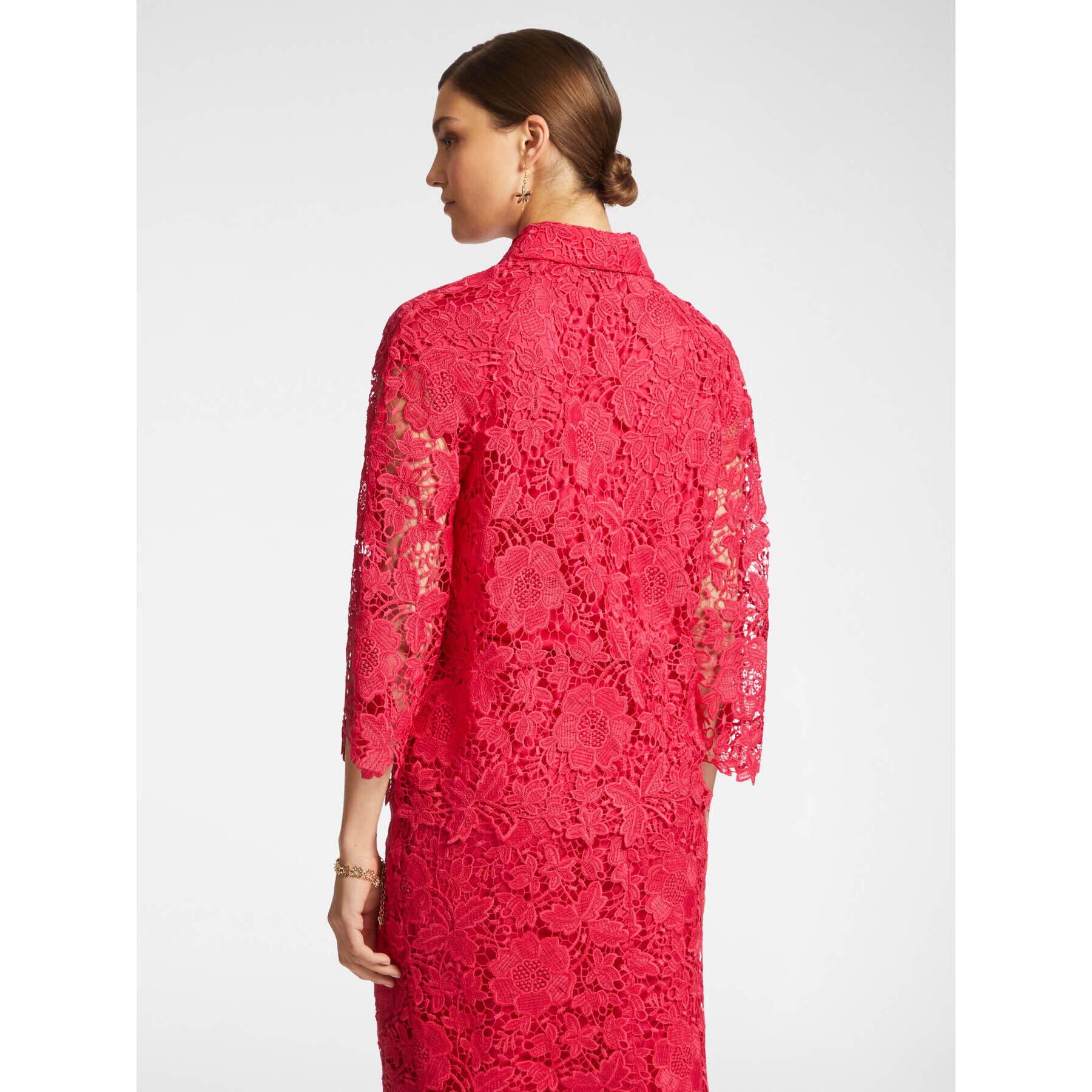 Elena Mirò - Giacca in pizzo macramé - Rosso