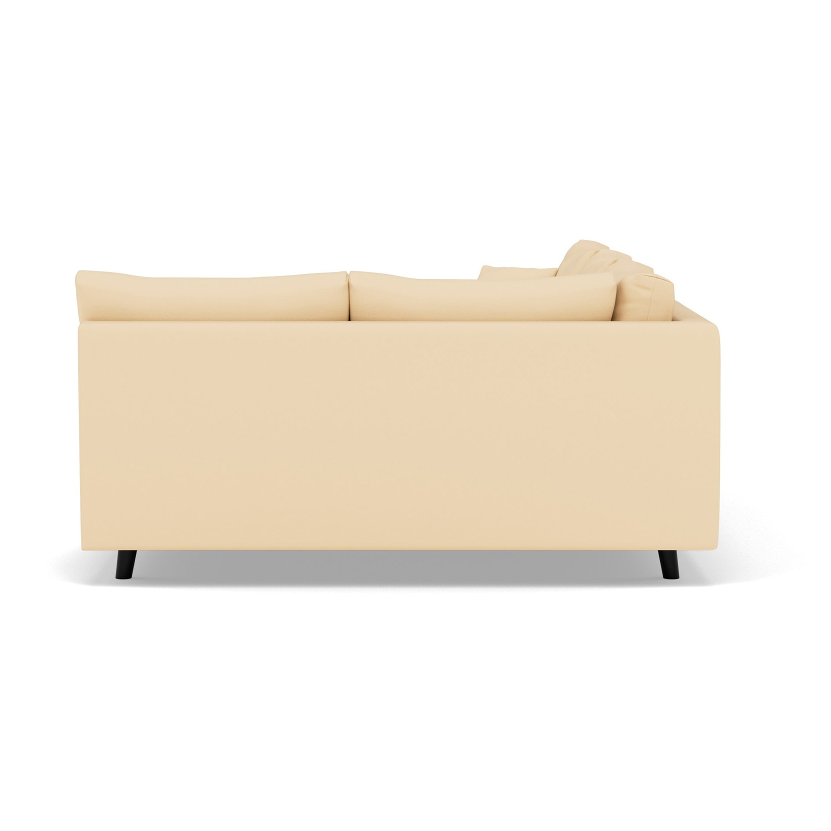 Rune - canapé d'angle droit 4 places en simili - Beige