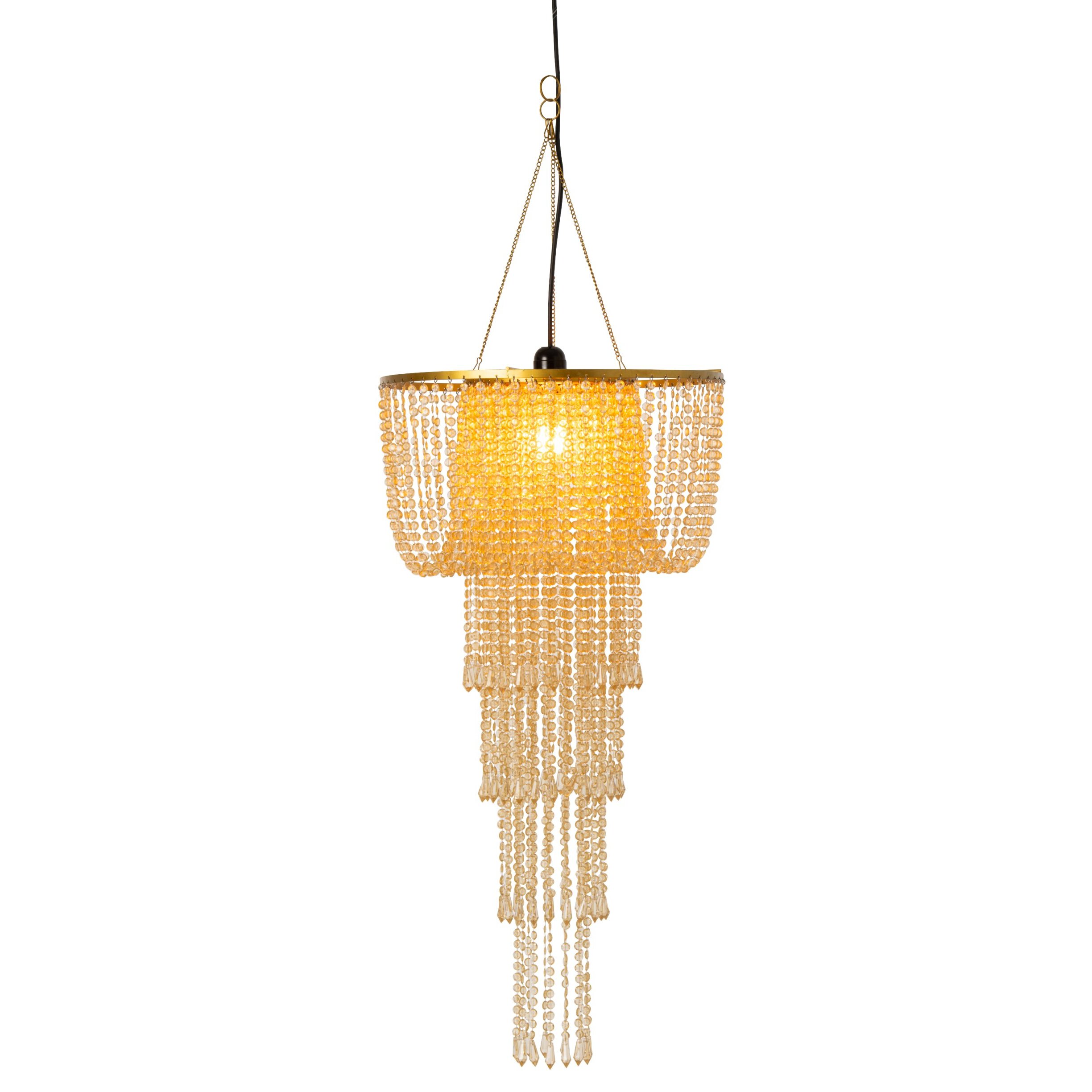 J-Line abat-jour chandelier perles - doré - small