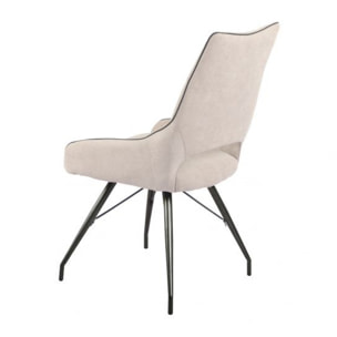 Chaise en tissu avec piètement en métal noir - 4 coloris - LIANA