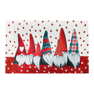 Tappeto Ingresso Arredo Natalizio Gnomi Cuori Chorus