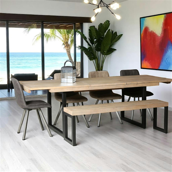 Table extensible 180/240 bois recyclé AUCKLAND