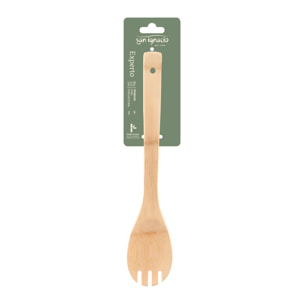 Tenedor de cocina 30x6 cm bambú, utensilio de cocina natural expert san ignacio