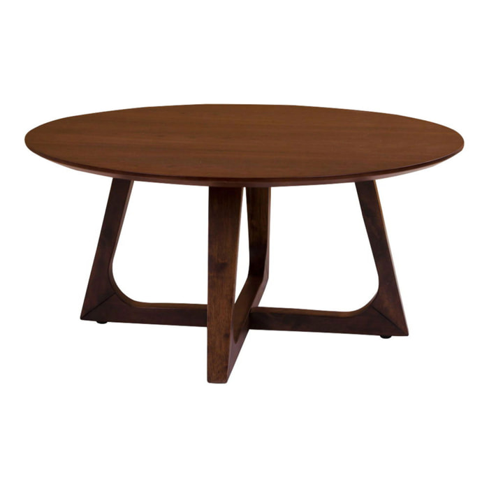 Tavolino da caffè Hellerup in impiallacciatura di noce, ø75×36 cm