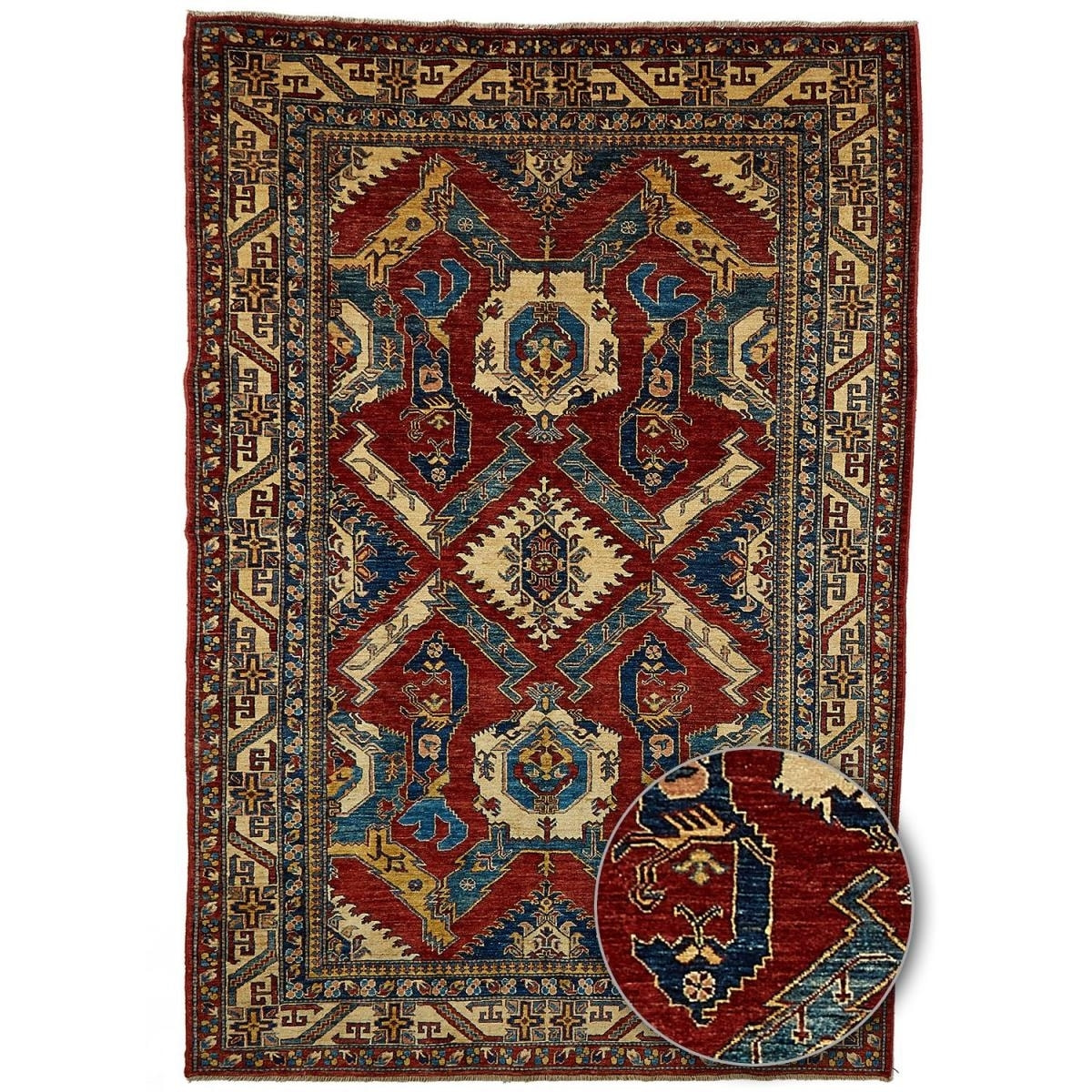 Authentique tapis d'orient, noué à la main, teinture végétale